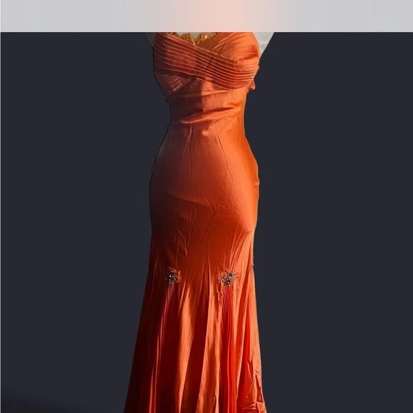 May Queen Vibrant Orange Backless Dress - Picture 2 of 6